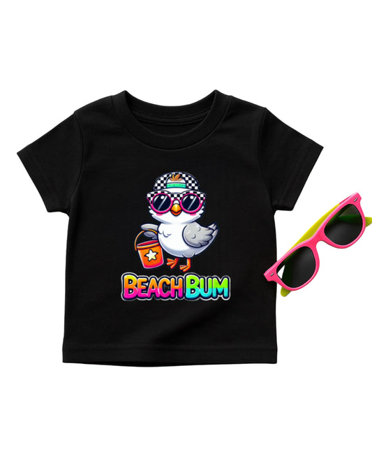 Neon Beach Bum - Black tee