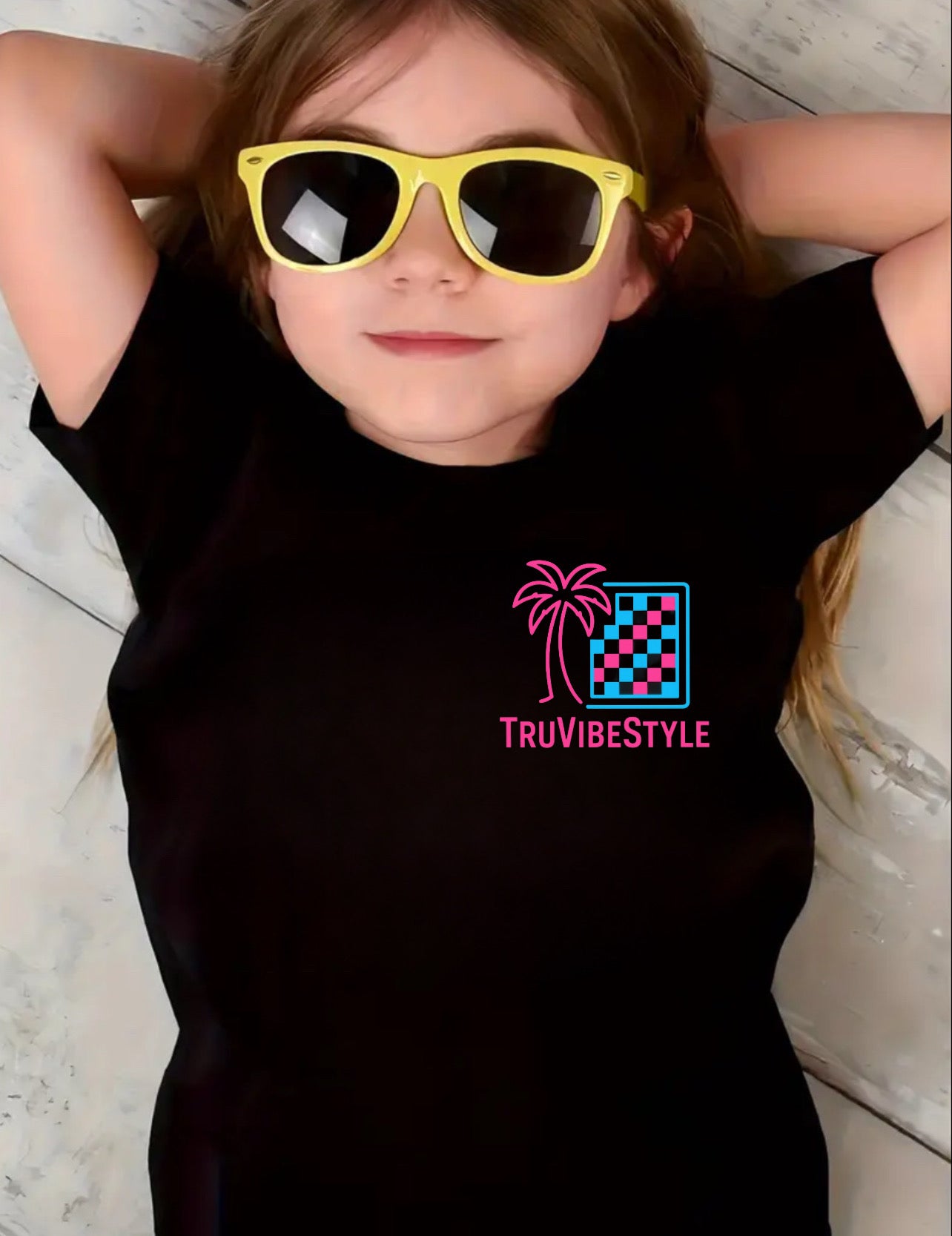 Neon Beach Vibes- Black Tee