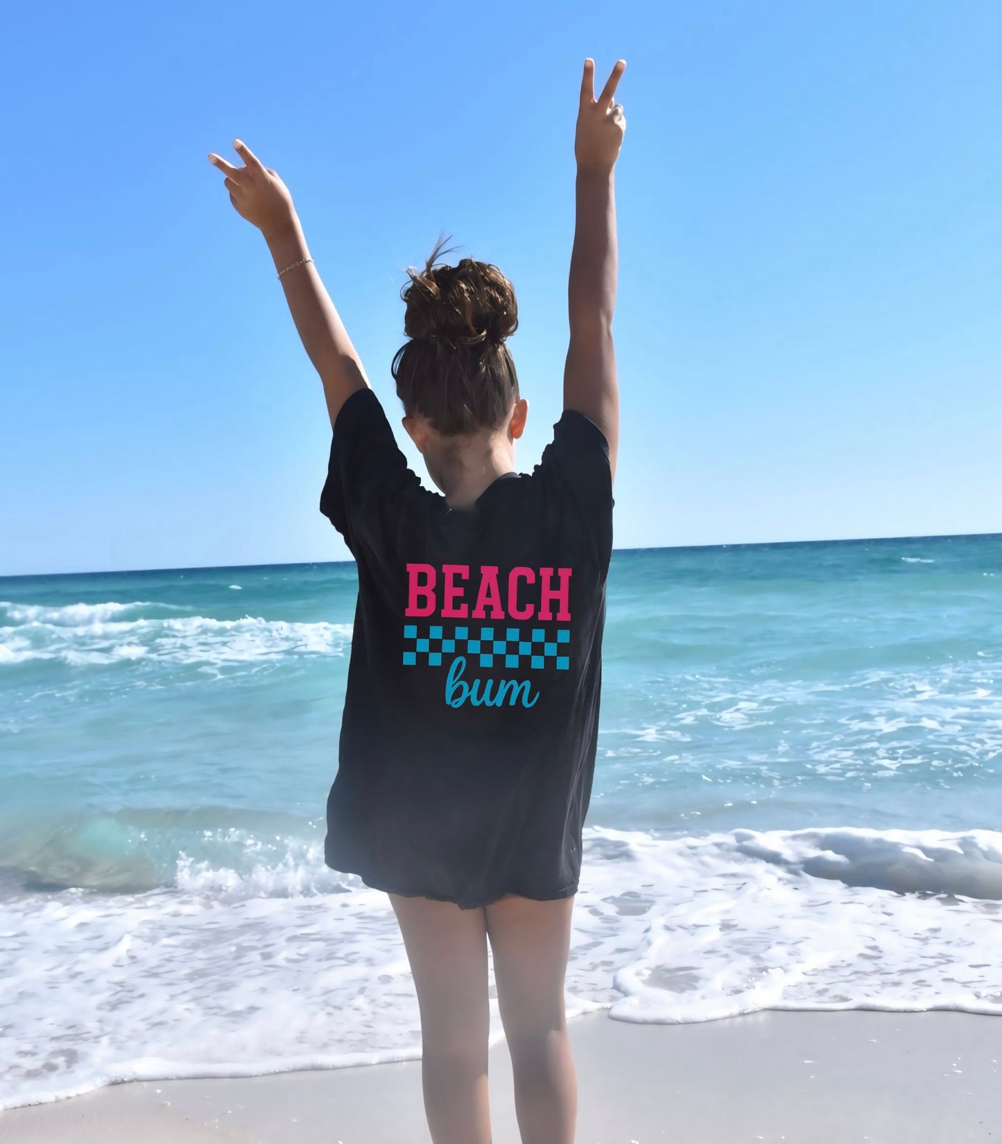 Neon Beach Vibes- Black Tee