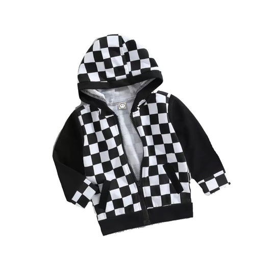 Checkered Hoodies For Kids - Zip-Up Hoodie - TruVibeStyle