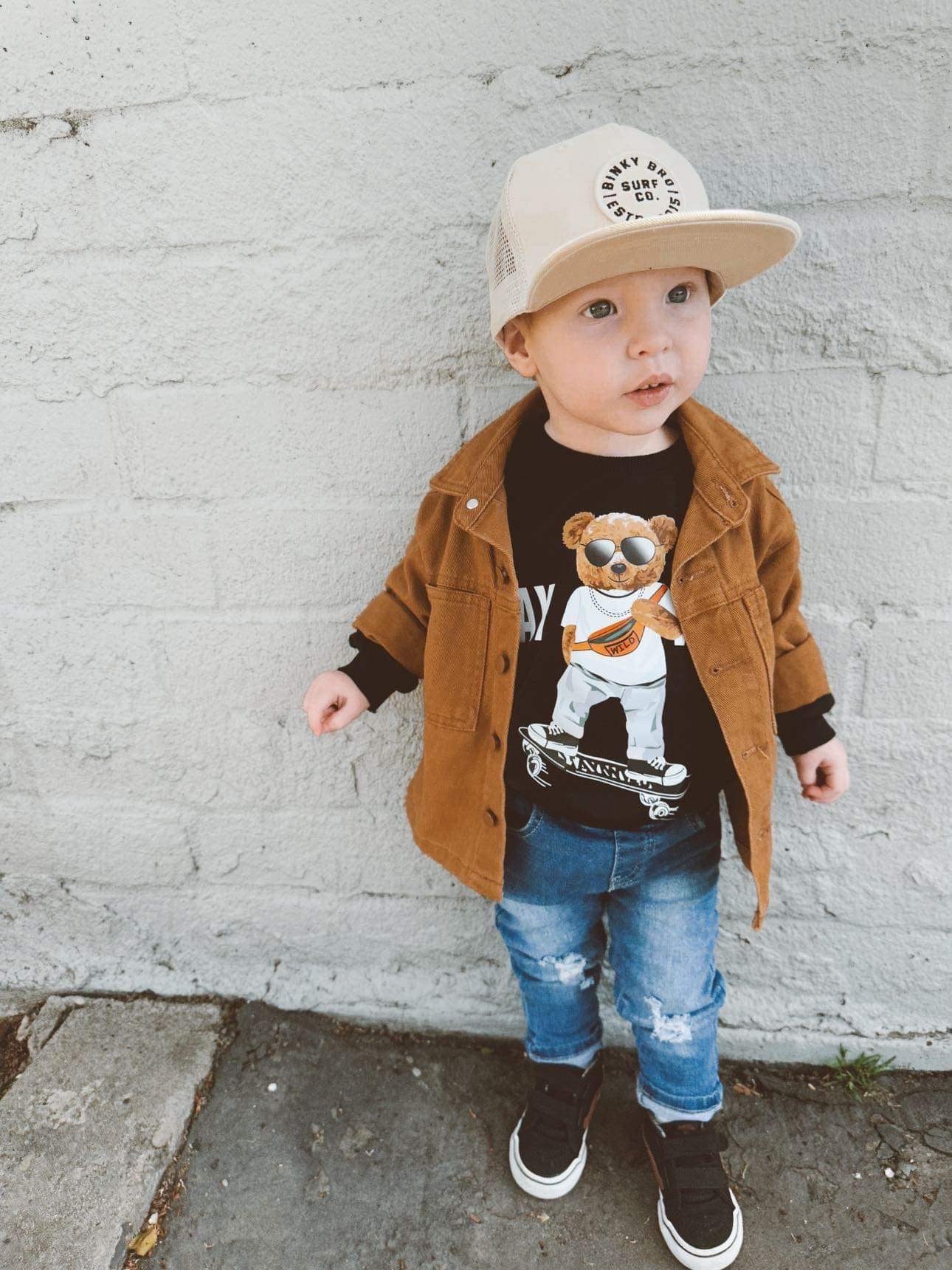 Long Sleeve Tees For Toddlers - Stay Wild Bear - TruVibeStyle