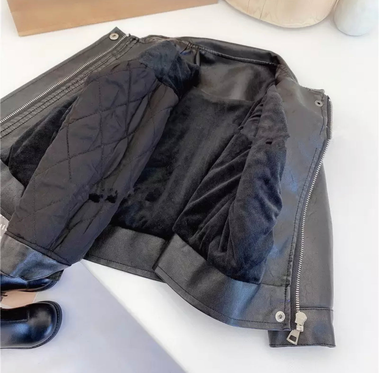 Faux Leather Jacket For Toddler - Moto Jacket - TruVibeStyle