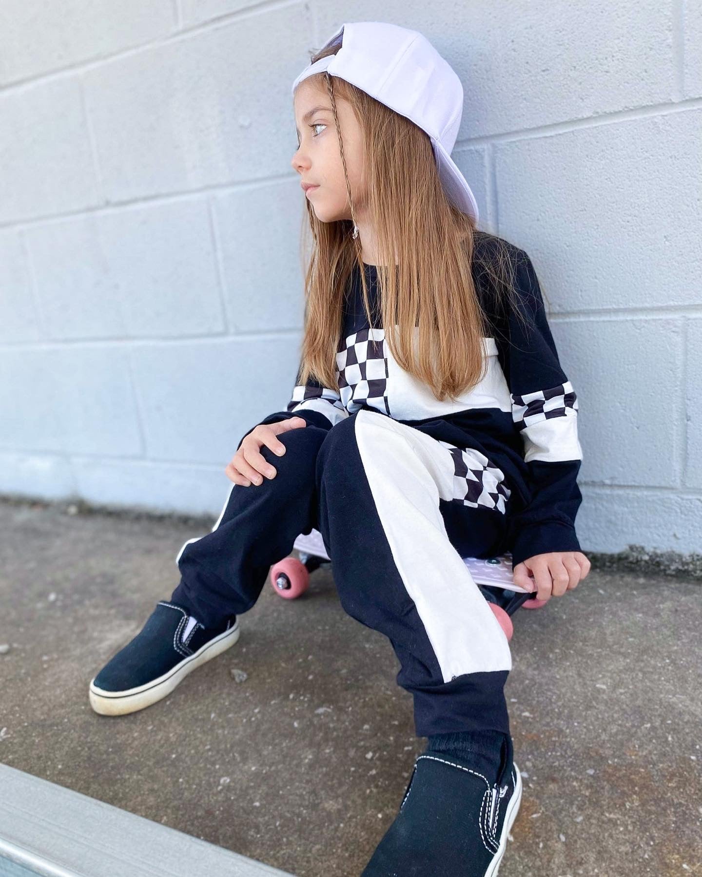 Sweatshirt And Joggers Set - Color Block Checkered - TruVibeStyle