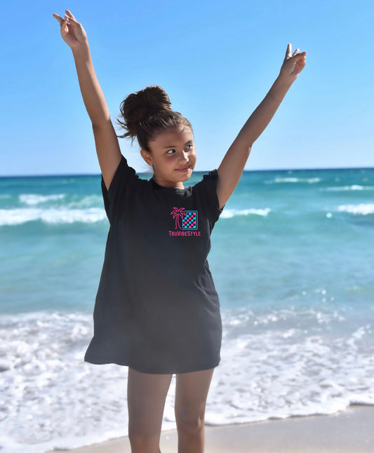 Neon Beach Vibes- Black Tee