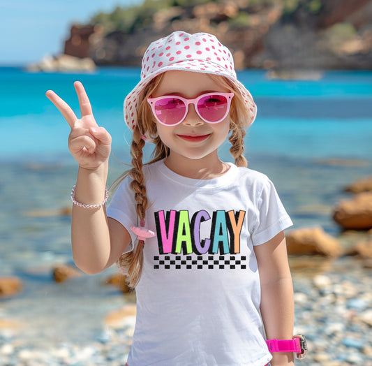 Neon Vacay Checkered - Tee