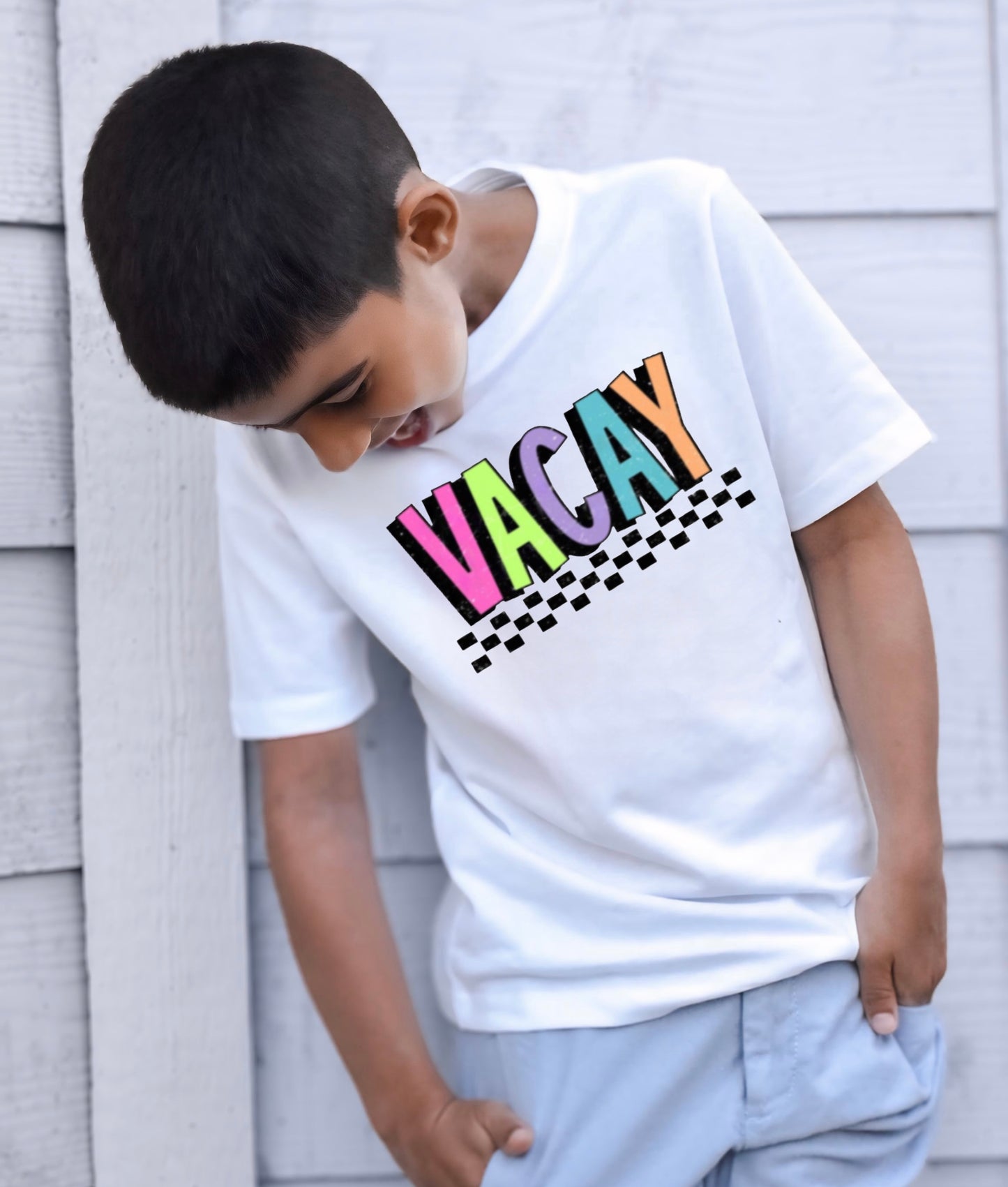 Neon Vacay Checkered - Tee