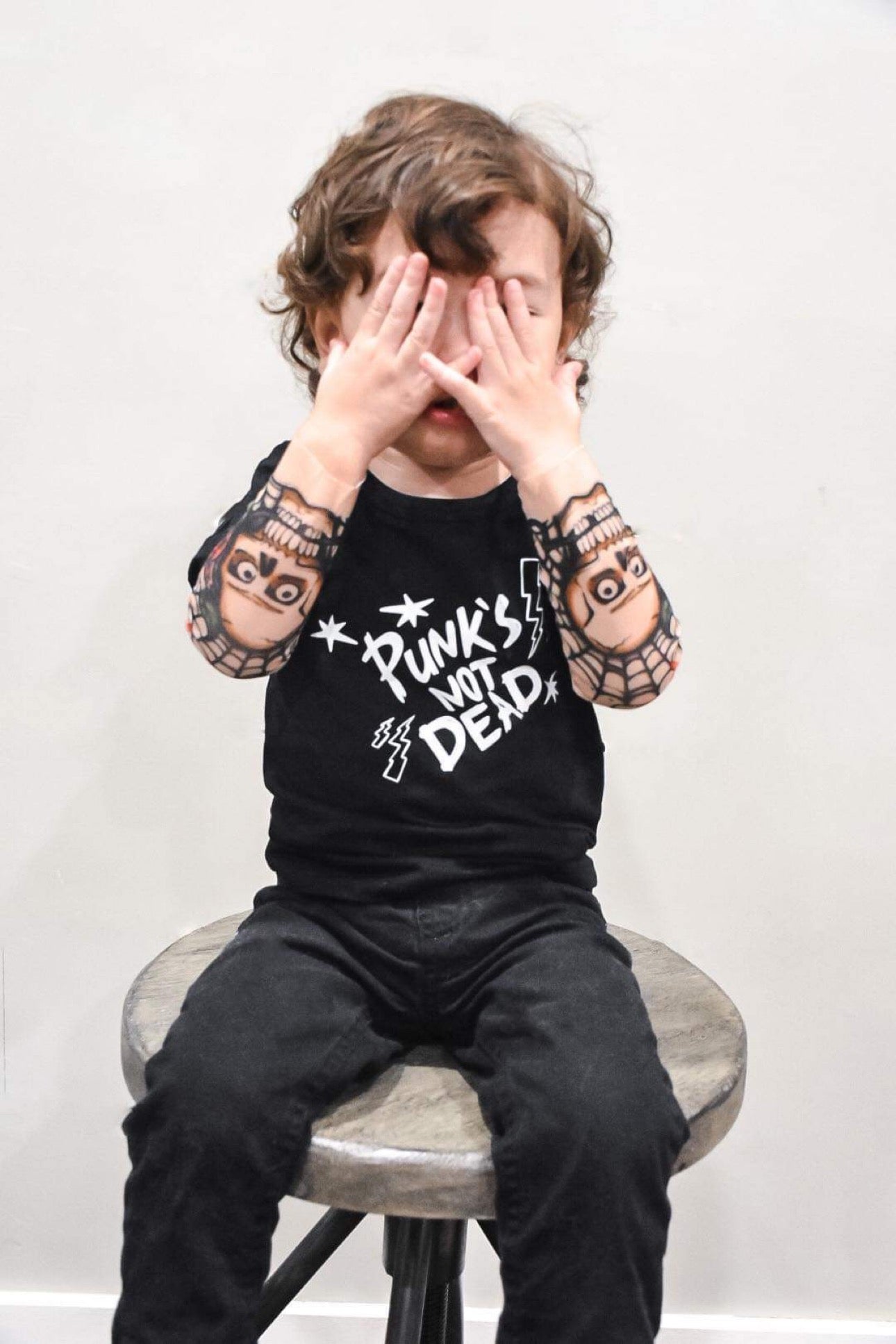 Tattoo Sleeve Shirt For Toddlers - Punks Not Dead - TruVibeStyle
