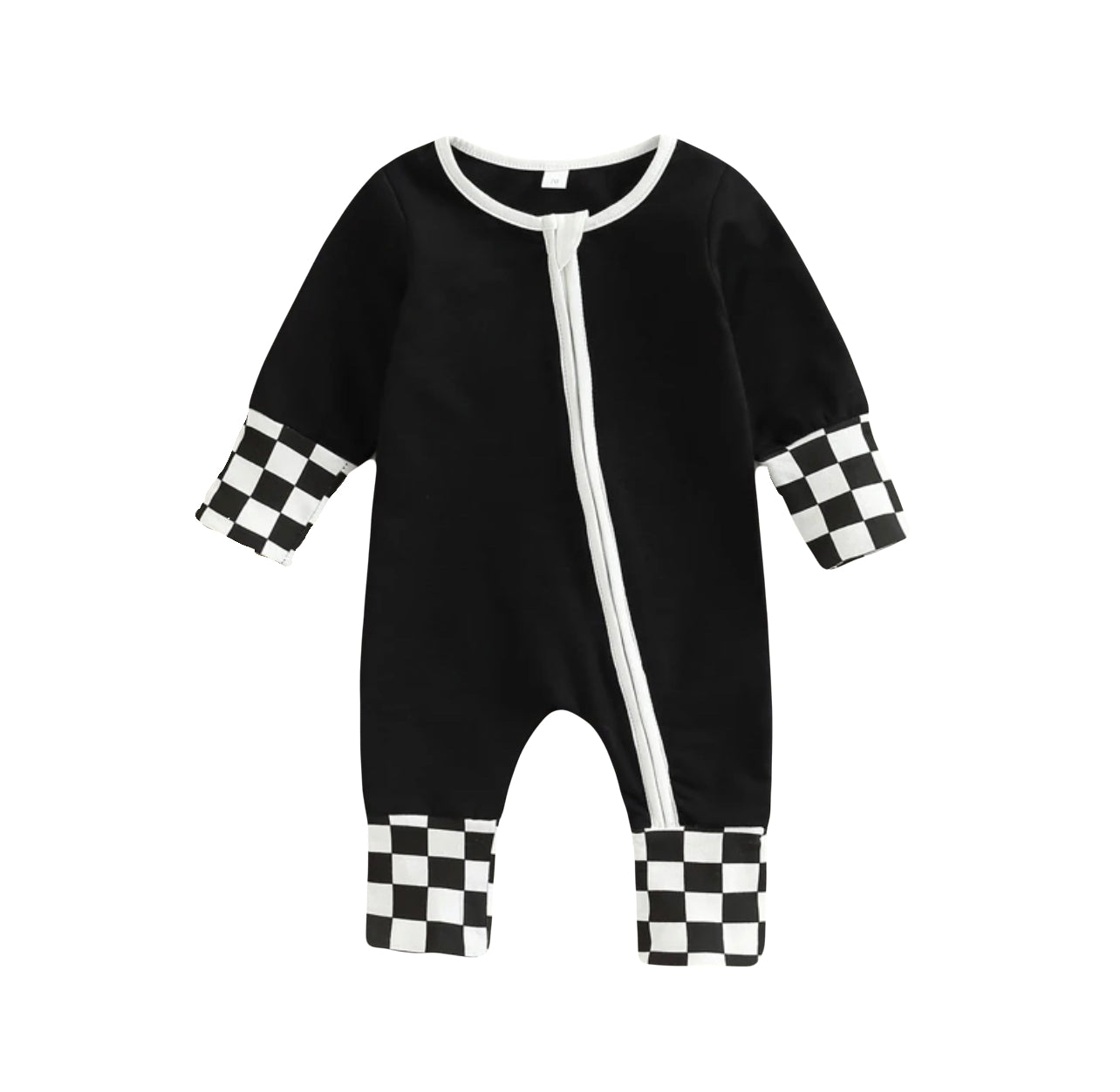 Baby Sleeper Suit - Black/Checkered Sleeper - TruVibeStyle