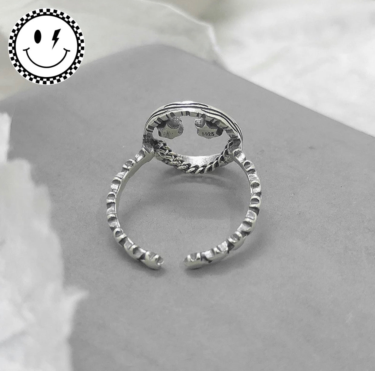 Sterling Silver Rings - Sterling silver Smiley ring - TruVibeStyle